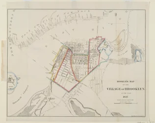 Hookers Karte des Dorfes Brooklyn, 1861